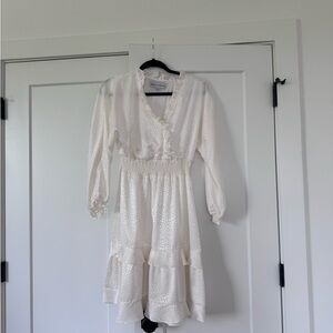 Emma & Michele Cream Long Sleeve Sundress